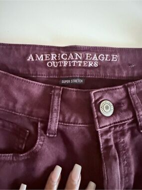 One of a kind American Eagle Outfitters Maroon Super Stretch Shorts